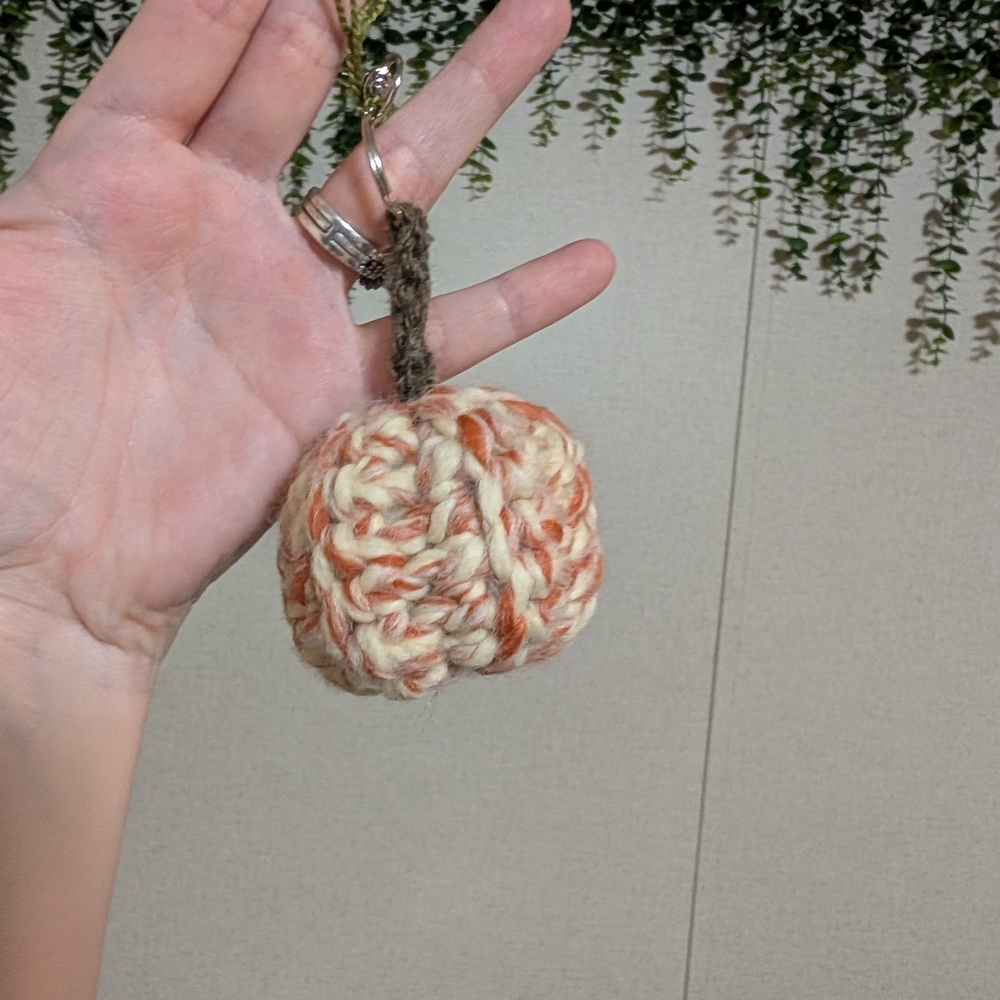 Crocheted Pumpkin Keychain